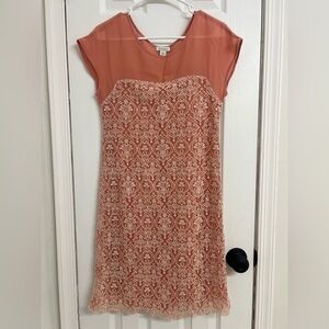 Sundance Coral Lace Mini Dress